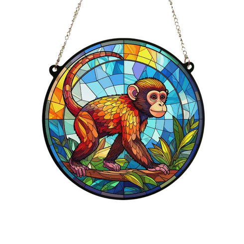 Monkey Stained Glass Effect Suncatcher